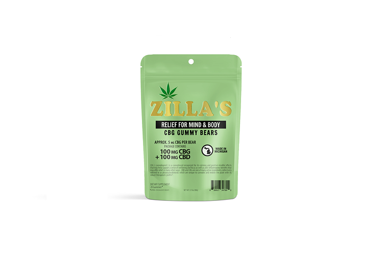 Zilla's | Relief Mind & Body Gummies | 1:1 CBD: CBG | 100mg by Zilla's