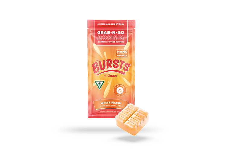 White Peach Live Resin Gummies | 2x100mg | 200mg by Sauce