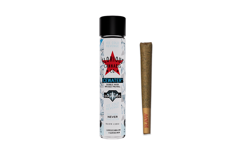 Ice Cold Revenge Icewater Hash & Diamonds Infused Pre-Roll | 1g by Glorious Cannabis Co.