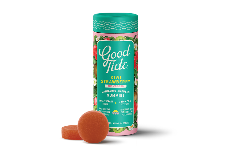 Kiwi Strawberry Gummies | 2:1:1 THC:CBD:CBG | 200mg by Good Tide