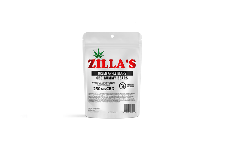Zilla's | Green Apple CBD Gummy Bears | 250mg by Zilla's