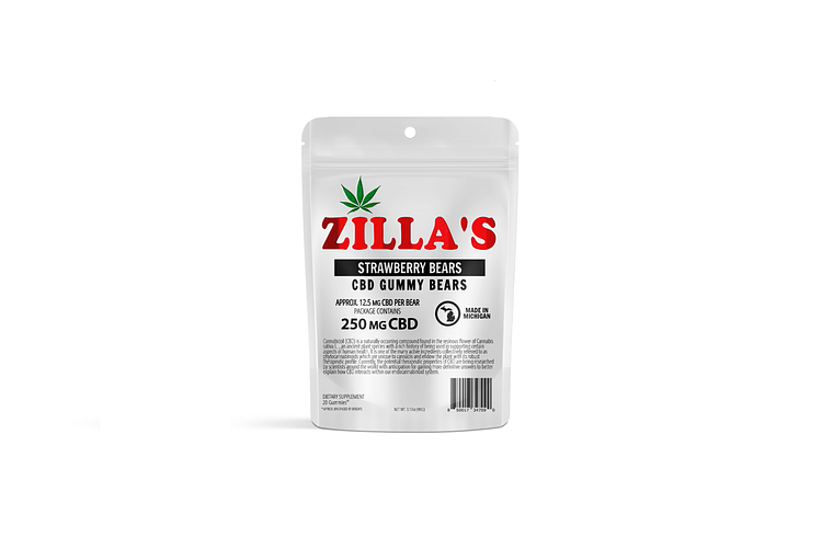 Zilla's | Strawberry CBD Gummy Bears 250mg by Zilla's