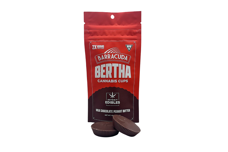 Milk Chocolate Peanut Butter Barracuda Bertha Cups | 2x100mg | 200mg by Detroit Edibles
