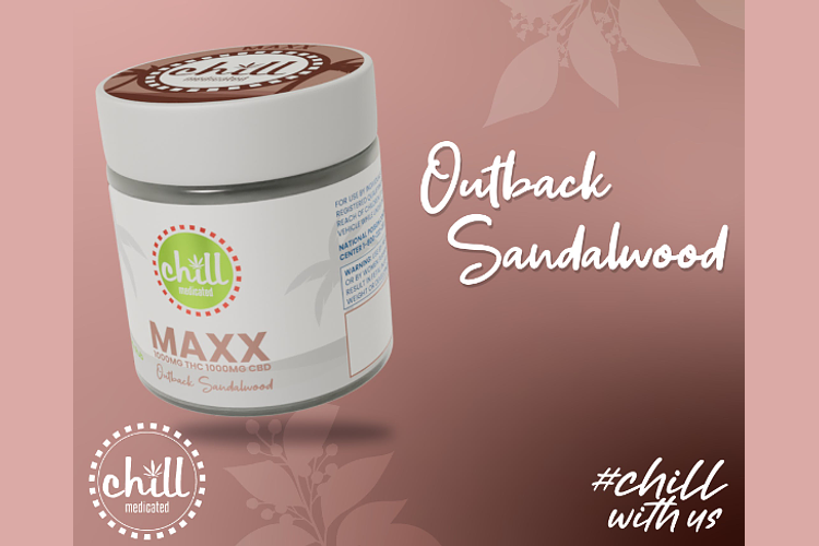 Chill Medicated | Outback Sandalwood | 1:1 THC:CBD Maxx Body Rub | 1000mg by Chill Medicated