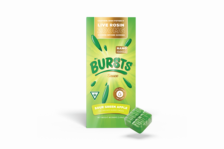 Sour Green Apple Live Rosin Gummies | 4x50mg | 200mg by Sauce