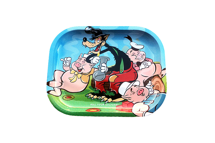 Kill Your Culture | Metal Rolling Tray 3 Little 420 Pigs 7"x5.5" by Kill Your Culture