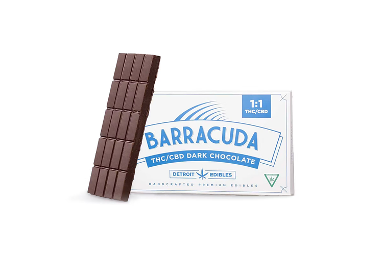 Dark Chocolate Barracuda Bar | 1:1 THC:CBD | 200mg by Detroit Edibles