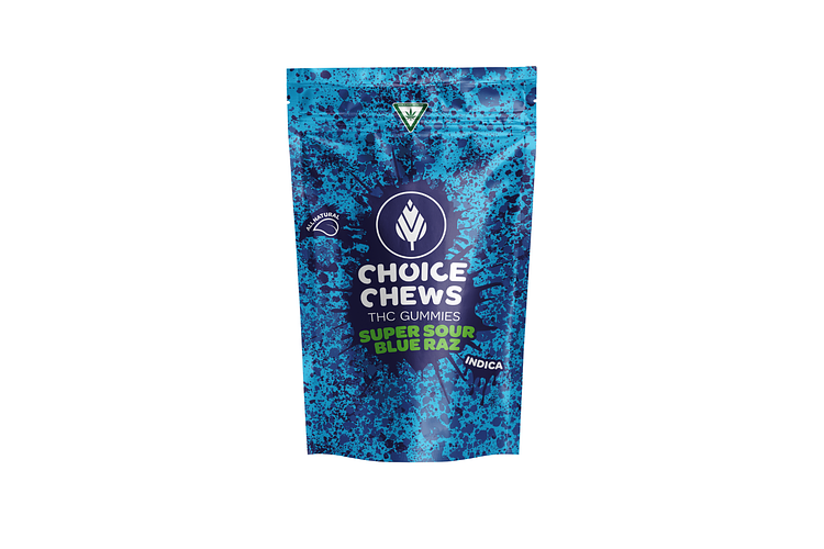 Choice Chews | Super Sour Blue Raz Gummies | 10x20mg | 200mg by Choice