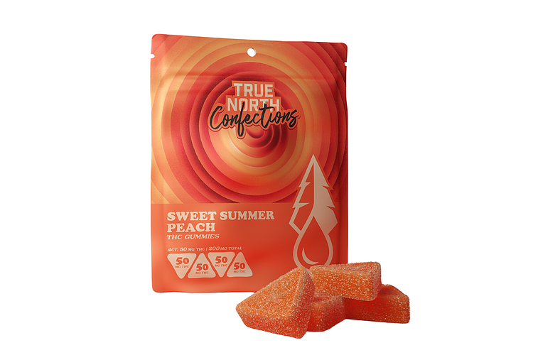 Sweet Summer Peach Gummies | 4x50mg | 200mg by True North