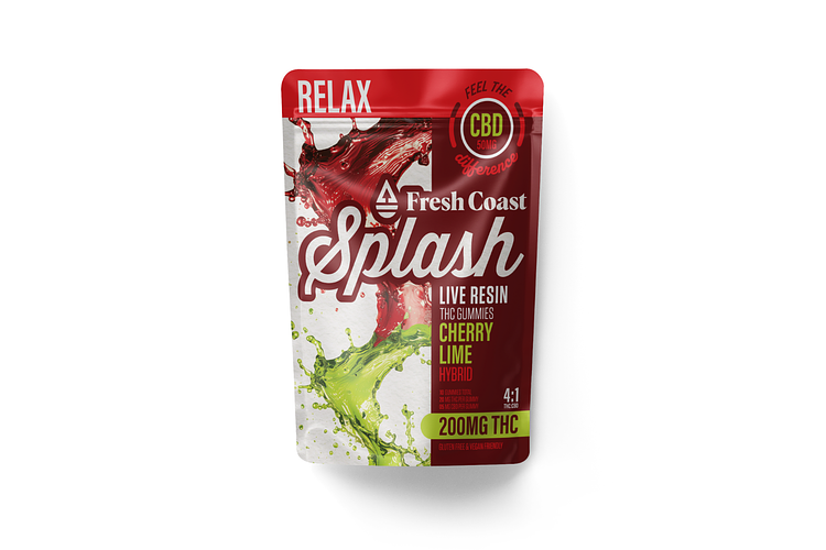 Splash | Cherry Lime Live Resin Gummies | 4:1 THC:CBD | 200mg by Splash