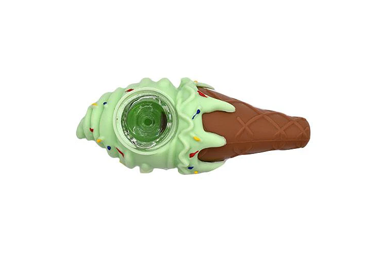 Hand Pipe | Silicone Ice Cream Cone | 5" by Non-THC