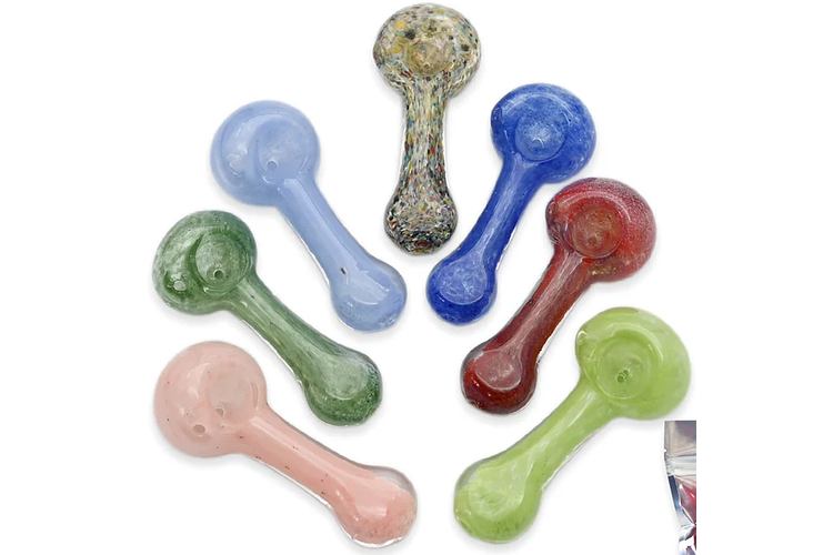 Hand Pipe | Glass Bright Frit 3" | Assorted by Non-THC
