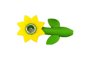 Hand Pipe | Silicone Sunflower | 4.5" by 