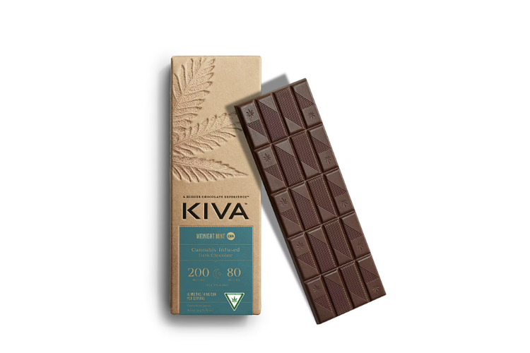 Kiva | Midnight Mint Dark Chocolate Bar | 10:4 THC:CBN | 200mg by Kiva