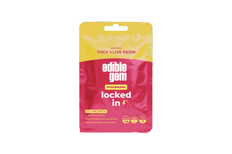 Edible Gem | Strawnana Locked In Live Resin Gummies | 2:1 THC:THCV | 200mg by Edible Gem
