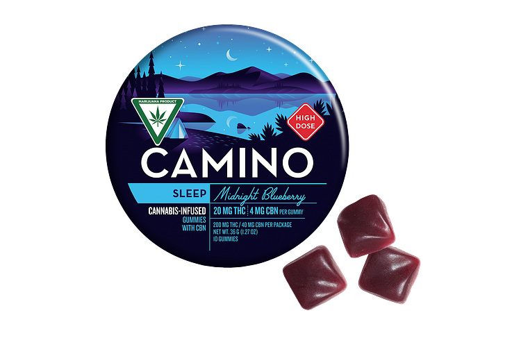 Midnight Blueberry Gummies | 20:4 THC:CBN | 200mg by Camino