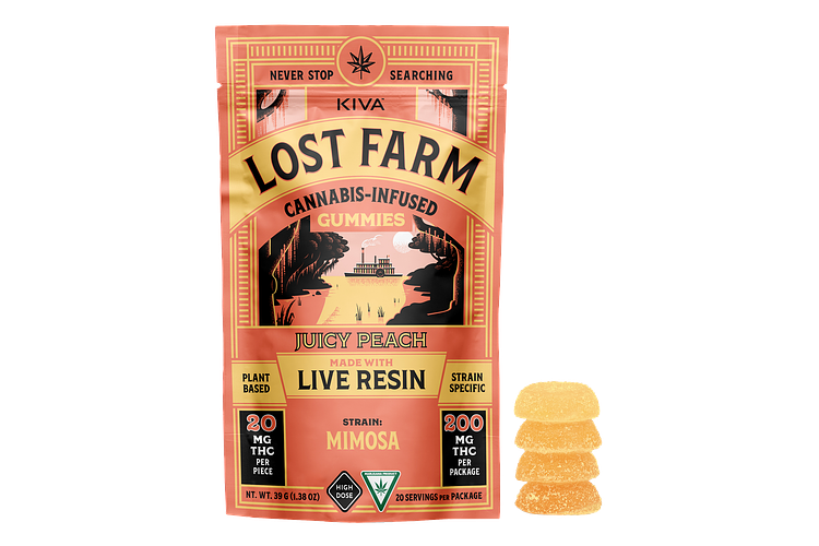 Juicy Peach x Mimosa Live Resin Gummies | 10x20mg | 200mg by Lost Farm