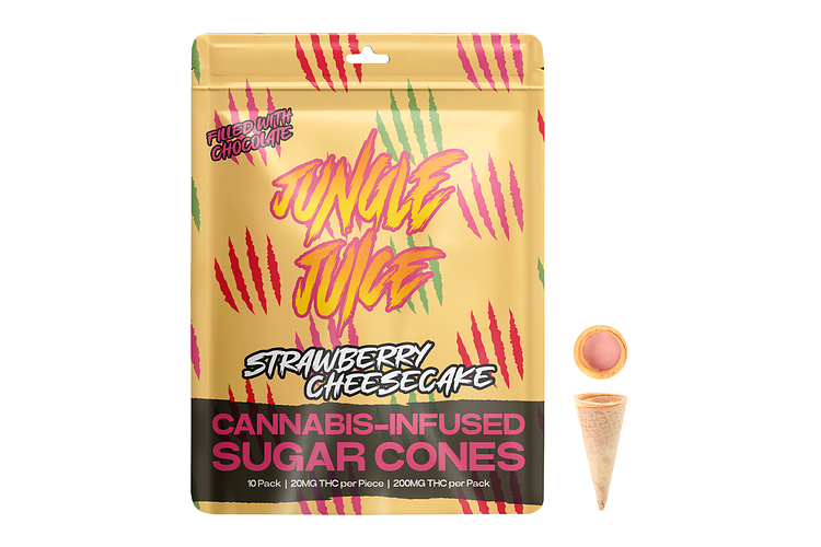 Jungle Juice | Strawberry Cheesecake Sugar Cones | 10x20mg | 200mg by Jungle Juice