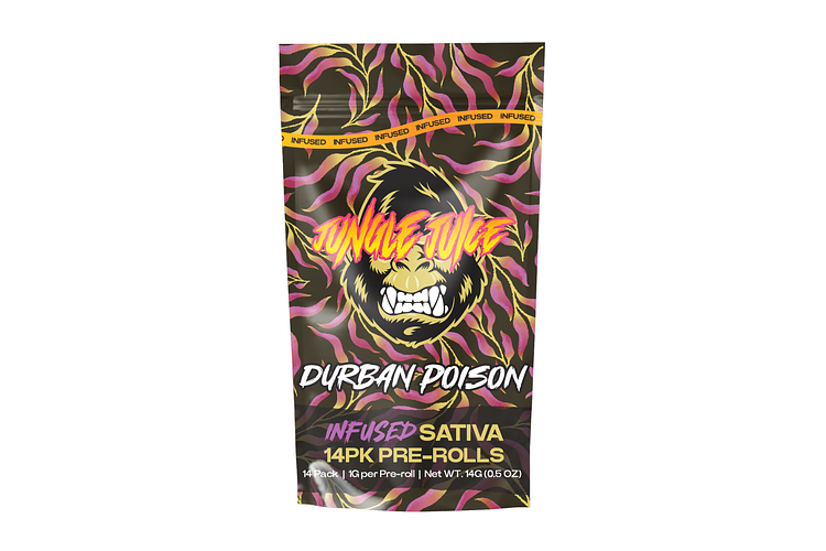 Jungle Juice | Durban Poison Infused Pre-Roll Pack | 14x1g | 14g by Jungle Juice