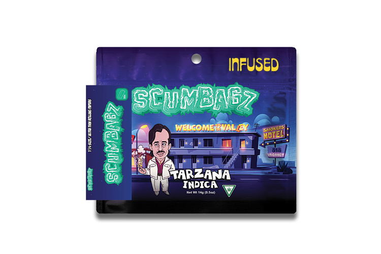 Tarzana Indica Prepackaged Infused Ground Flower | 14g by Scumbagz