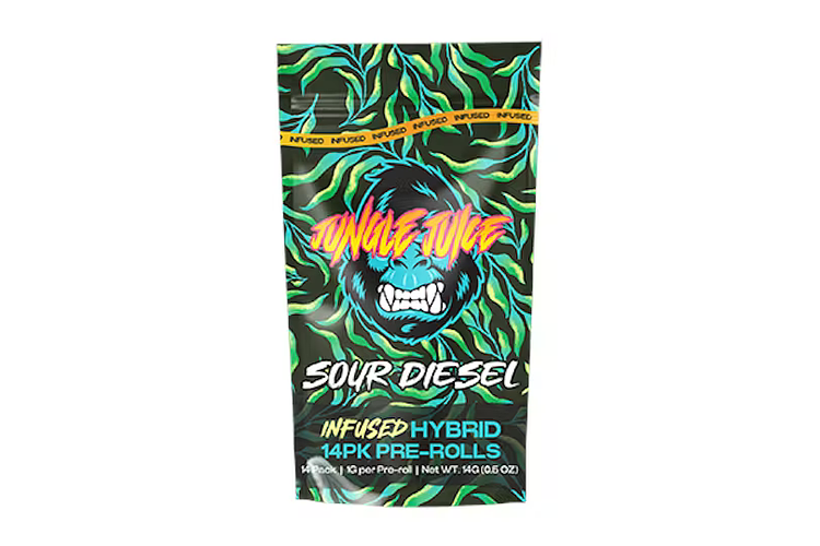 Jungle Juice | Sour Diesel Infused Pre-Roll Pack | 14x1g | 14g by Jungle Juice