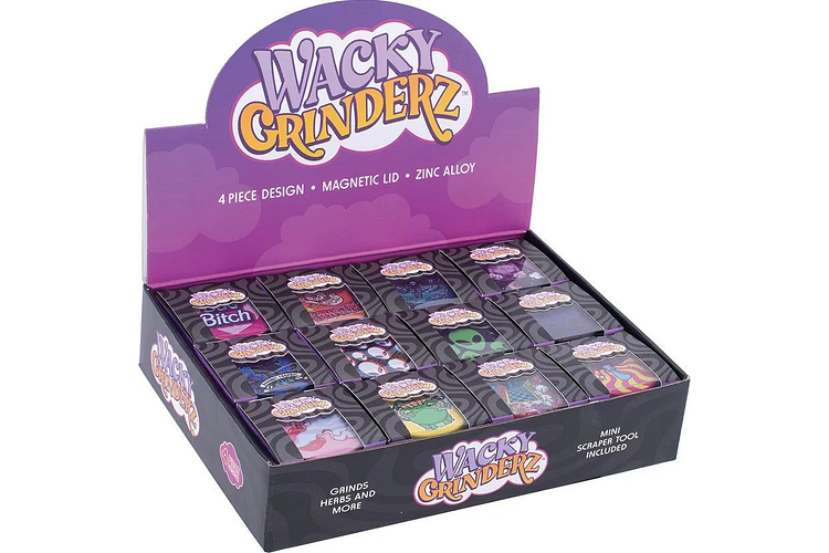 Wacky Grinders | Zinc 4pc Grinder | 55mm | Assorted Designs by 
