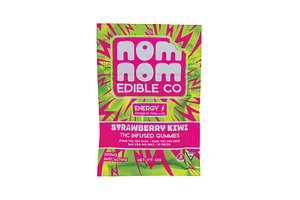 Nom Nom Edibles | Strawberry Kiwi Energy Full Spectrum Gummies | 4:1 THC:CBG | 200mg by Nom Nom Edibles