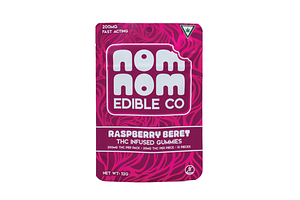 Nom Nom Edibles | Raspberry Beret Distillate Gummies | 10x20mg | 200mg by Nom Nom Edible Co.