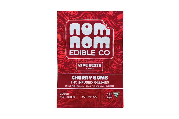 Nom Nom Edibles | Cherry Bomb Live Resin Gummies | 10x20mg | 200mg by Nom Nom Edible Co.