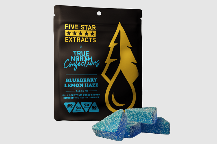 Five Star Extracts | Blueberry Lemon Haze Full Spectrum Gummies | 4x50mg | 200mg by Five Star Extracts