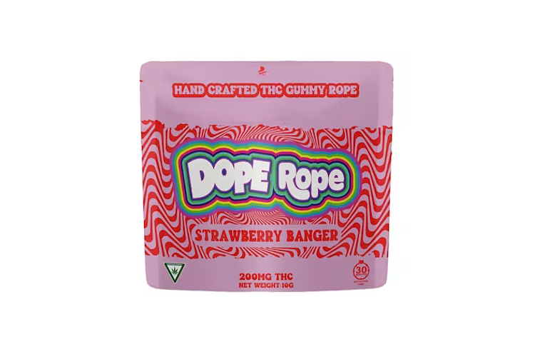 Strawberry Banger Single Rope Gummy | 200mg by Dope Rope