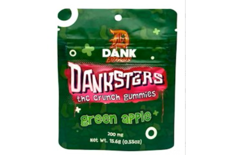 Danksters Green Apple Crunch Gummies | 4x50mg | 200mg by Dank Extracts