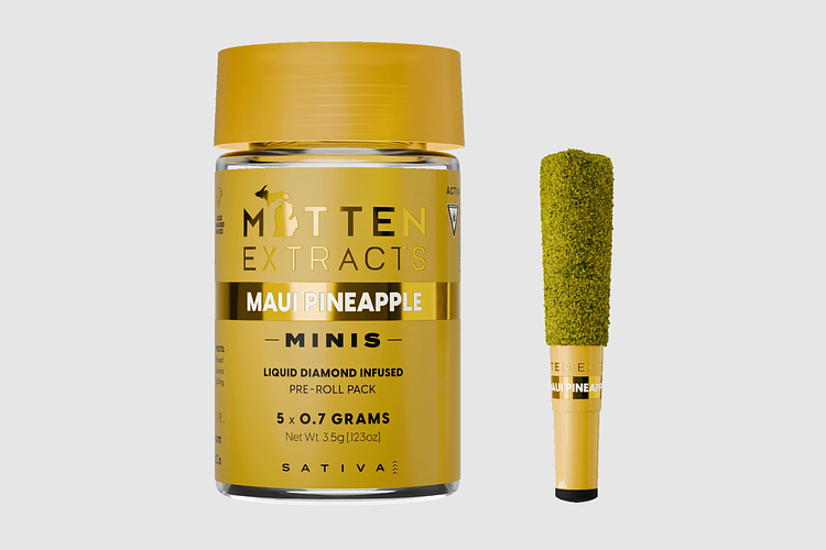 Maui Pineapple Infused Pre-Roll Pack | 5x0.7g | 3.5g by Mitten Extracts