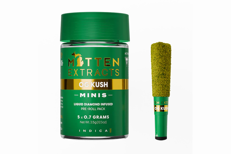 OG Kush Infused Pre-Roll Pack | 5x0.7g | 3.5g by Mitten Extracts