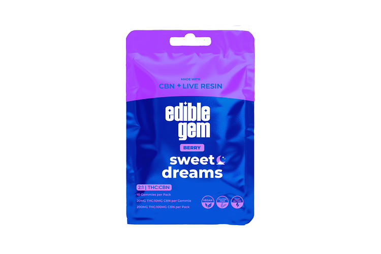 Edible Gem | Berry Sweet Dreams Live Resin Gummies | 2:1 THC:CBN | 200mg by Edible Gem