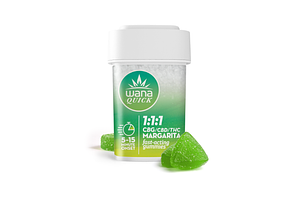 Wana Quick | Lime Margarita Fast Acting Gummies | 1:1:1 CBG:CBD:THC | 100mg by Wana