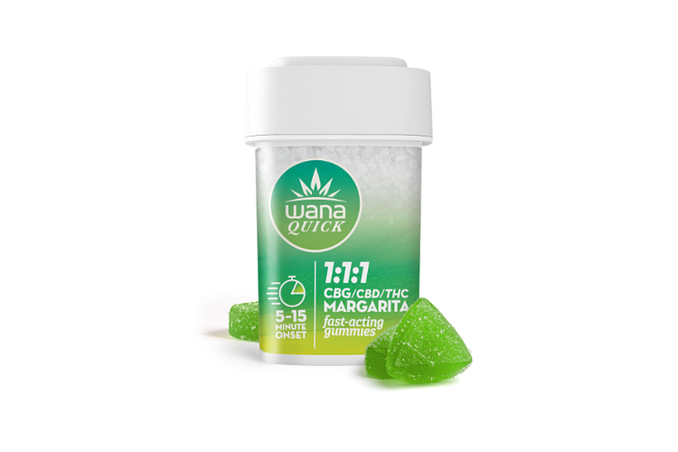Wana Quick | Lime Margarita Fast Acting Gummies | 1:1:1 CBG:CBD:THC | 100mg by Wana