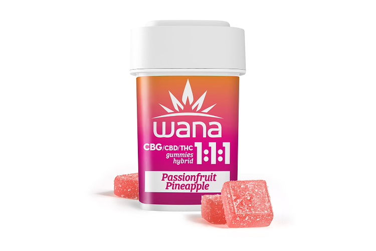 Wana | Passionfruit Pineapple Gummies | 1:1:1 CBG:CBD:THC | 100mg by Wana