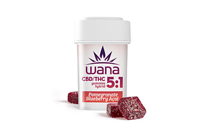 Wana | Pomegranate Blueberry Acai Gummies | 5:1 CBD:THC  | 100mg by Wana