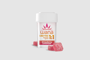Wana | Strawberry Lemonade Gummies | 1:1 CBD:THC | 100mg by Wana