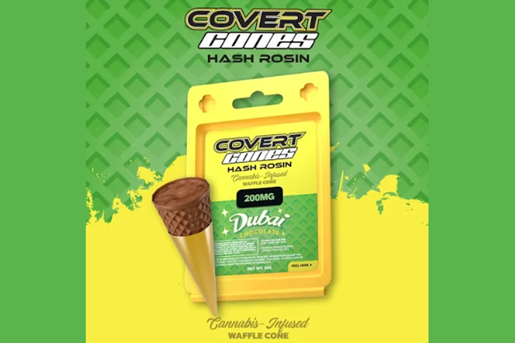 Covert Cones | Dubai Chocolate Hash Rosin Infused Single Waffle Cone | 200mg by Covert Cones