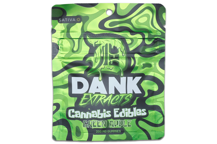 DANK EXTRACTS GREEN APPLE GUMMIES 200MG by Dank Extracts