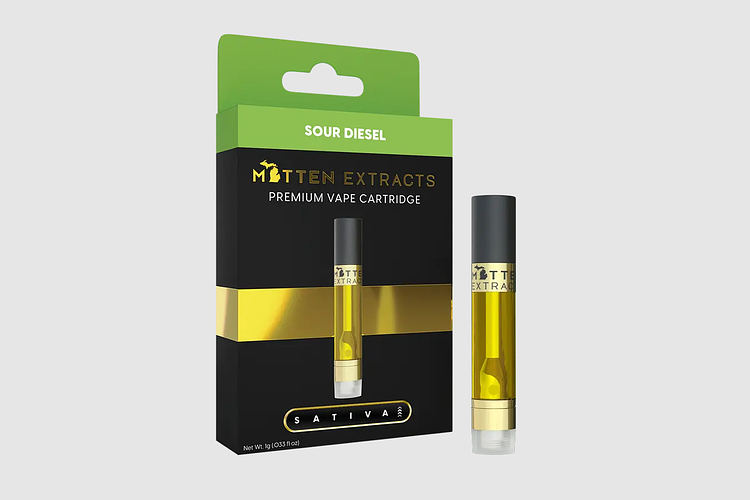 Sour Diesel Distillate Cartridge | 1g by Mitten Extracts