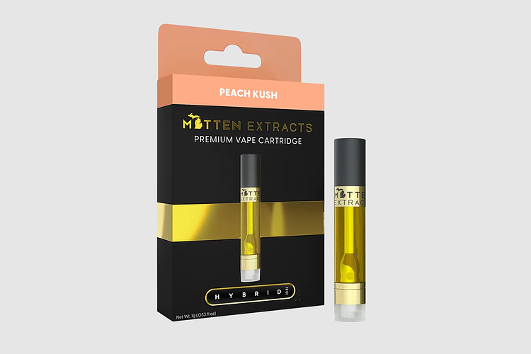 Peach Kush Distillate Cartridge | 1g by Mitten Extracts