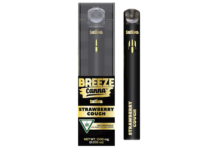 Strawberry Cough Live Resin Disposable Vape | 1g by Breeze