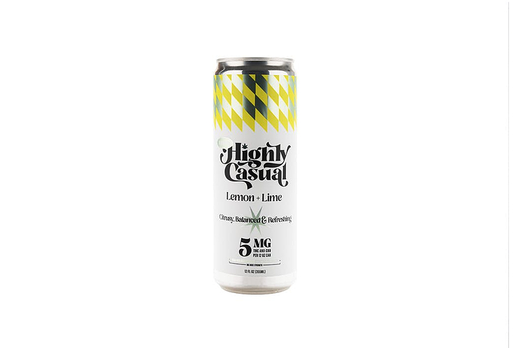 Highly Casual | High Five Lemon + Lime Seltzer Single Can | 1:1 THC:CBD | 5mg by Highly Casual
