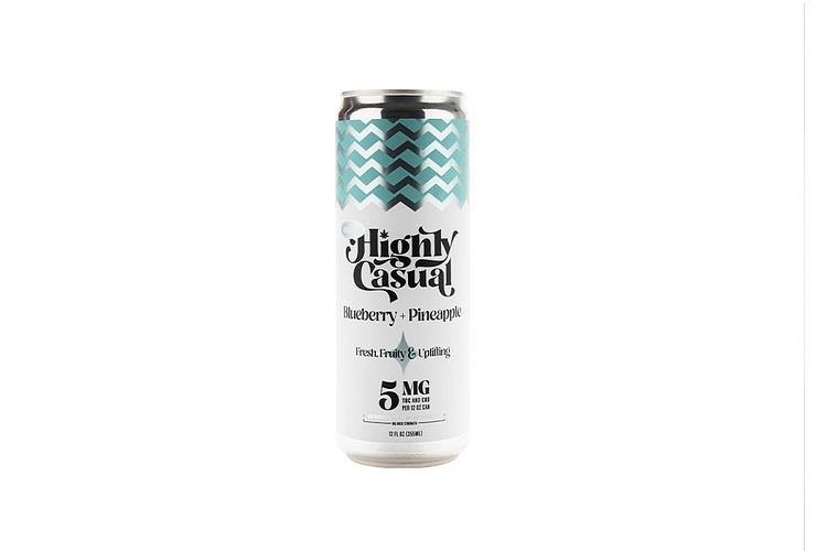Highly Casual | High Five Blueberry Pineapple Seltzer Single Can | 1:1 THC:CBD | 5mg by Highly Casual
