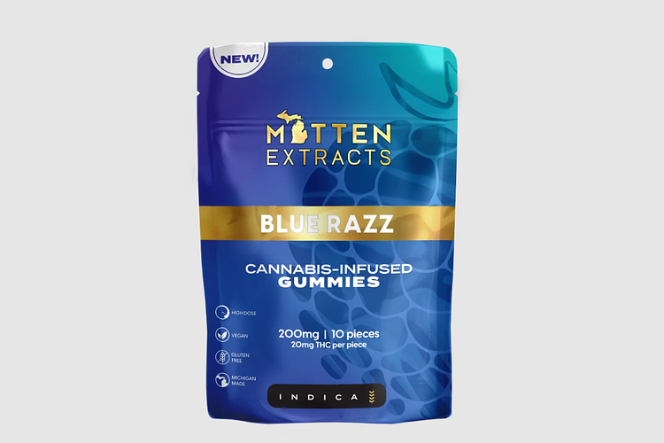 Mitten Extracts | Blue Razz Gummies | 10x20mg | 200mg by Mitten Extracts