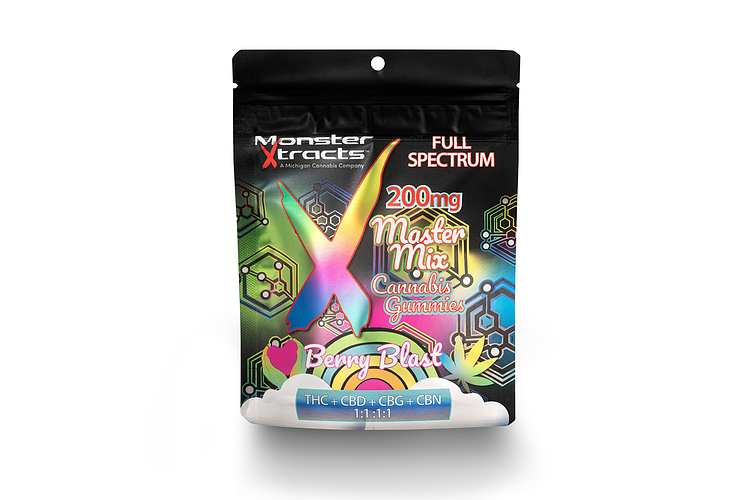 Monster X | Berry Blast Full Spectrum Gummies | 10x20mg | 200mg by Monster Xtracts