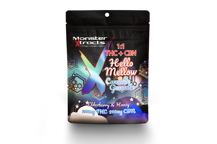 Monster X | Elderberry & Honey Gummies | 1:1 THC:CBN | 200mg by Monster Xtracts